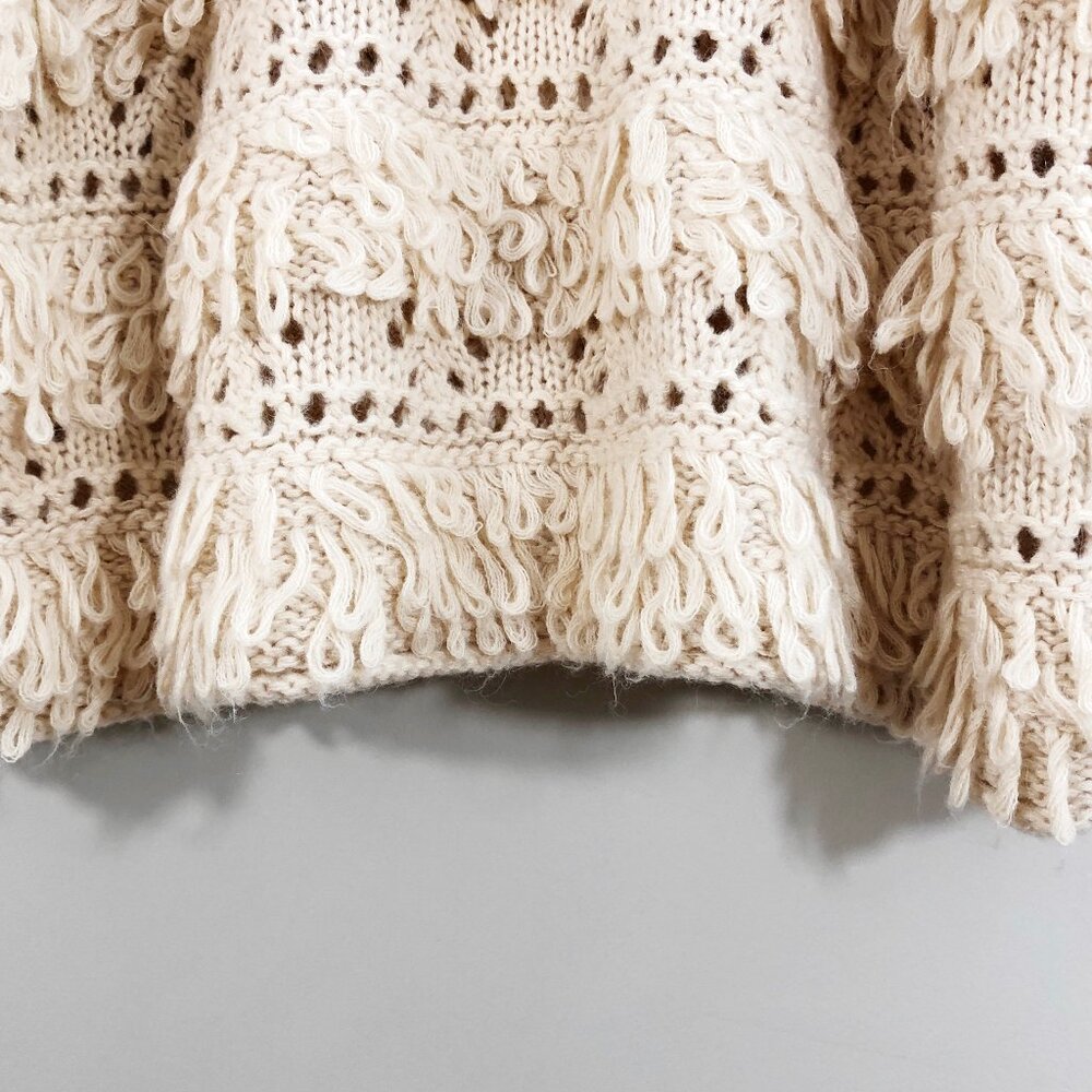 NWOT! SUNDANCE Natural Wonders Boho Crochet Knit Wool/Alpaca Cardigan in Cream - Picture 12 of 14